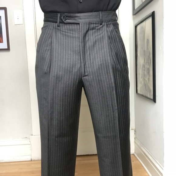 Giorgio Armani Other - Giorgio Armani Wool Pleated Pinstripe Dress Pants